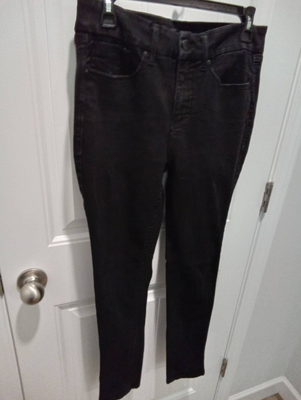Seven7 Size 8 Tummyless High-rise Skinny Black Denim Blue Jeans 28.5" Inseam
